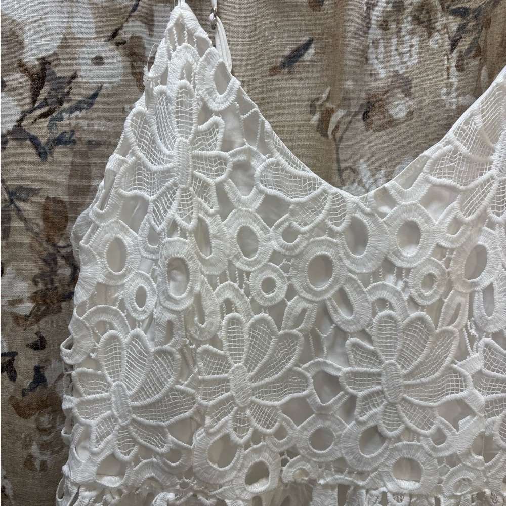 ASOS White Floral Lace Midi Dress - Picture 5 of 8